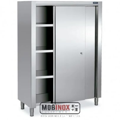 Armoire Inox Haute - 2 Portes Coulissantes 1200x600x1900