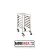 CHARIOT À ÉCHELLES INOX TRAITEUR - 7 NIVEAUX GN2 sur 1 AVEC PLATEAU INOX