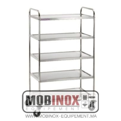 CHARIOT DE SERVICE INOX 5 NIVEAUX