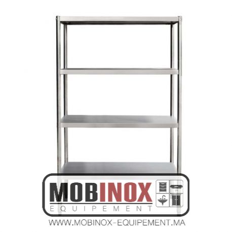 Lioninox Rayonnage INOX Alimentaire Lisse 5 Niveaux. Etagere INOX