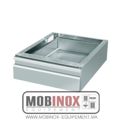 TIROIR INOX À MONTER SUR TABLE PROF.600MM