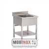 PLONGE INOX 1 BAC L70cmXP60cmXH85cm AVEC ÉTAGÈRE BASSE