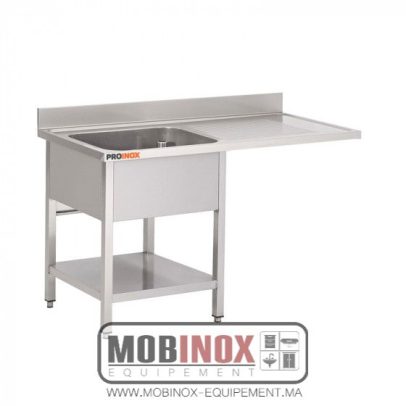 PLONGE INOX ESP LV L1200XP600XH850MM EG DROITE 1 BAC