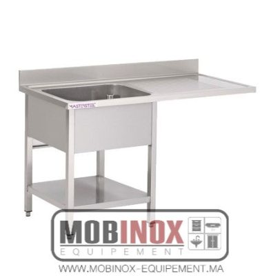 PLONGE INOX ESP LV L120XP70XH85MM EG DROITE 1 BAC