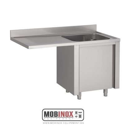 PLONGE INOX SUR MEUBLE ESP.LV L120XP70XH85CM EG GAUCHE 1 BAC