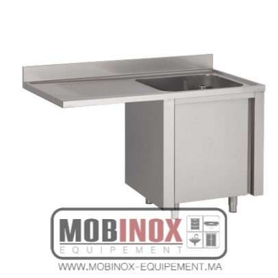 PLONGE INOX SUR MEUBLE ESP.LV L120XP70XH85CM EG GAUCHE 1 BAC