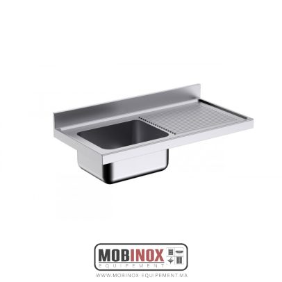 Plonge Inox un Bac Gamme 600 avec Egouttoir